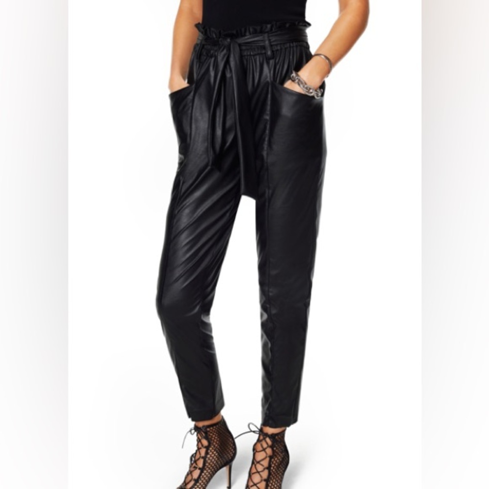 NWT Ramy Brook Marty Faux Leather Pants in Black